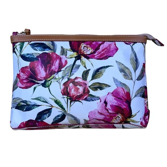 Cavalcanti Women’s White & Pink Floral Genuine Leather Wristlet Clutch - Picture 3 of 8
